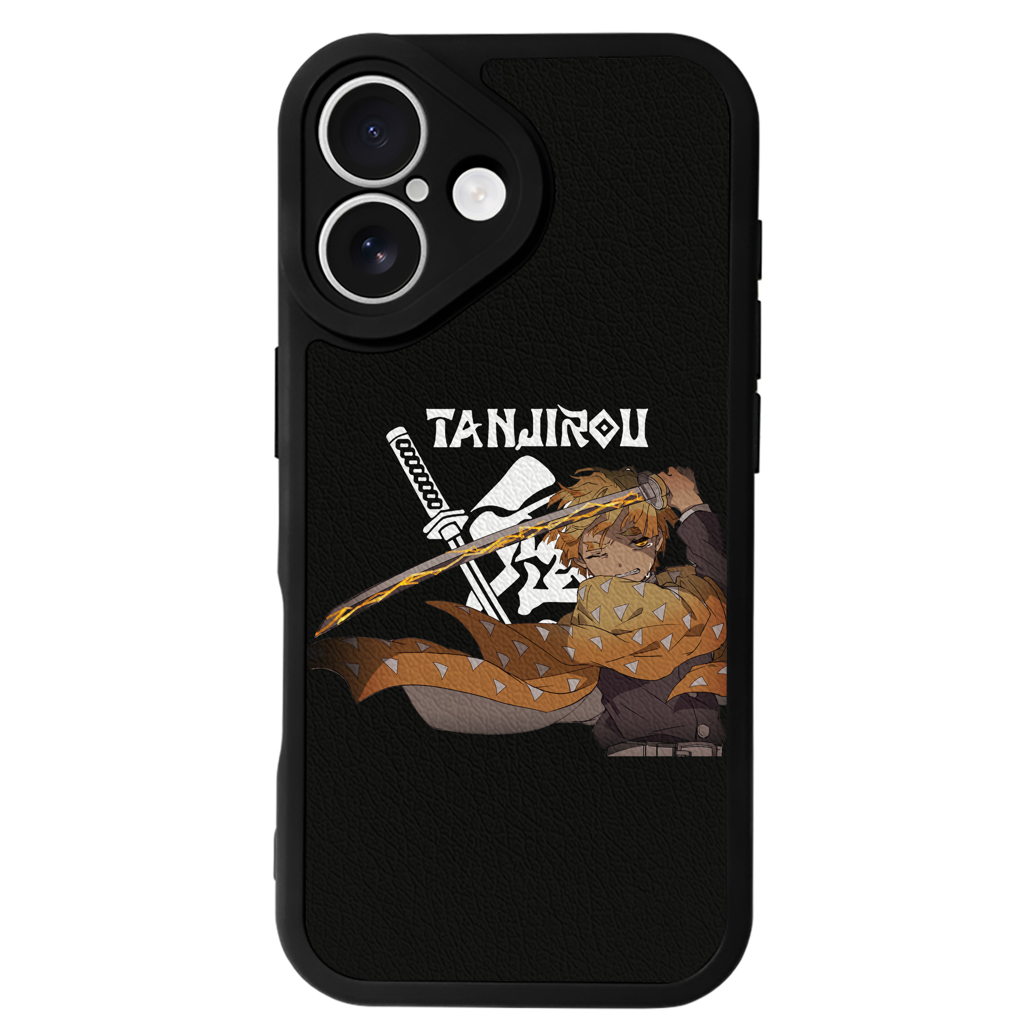 （画像用） 鬼滅の刃（きめつのやいば）我妻 善逸／あがつま ぜんいつ Agatsuma Zenitsu 【iPhone 16シリーズ対応】シリコンスマホケース（レザー調） 材質：シリコン